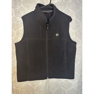 Under Armour Womens Expanse Full Zip Fleece Vest Black Mock Neck Medium